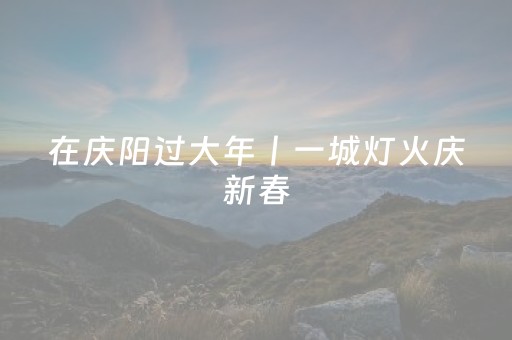 在庆阳过大年丨一城灯火庆新春，来庆城过幸福年