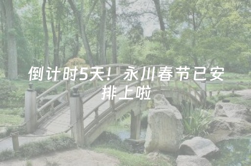 倒计时5天！永川春节已安排上啦