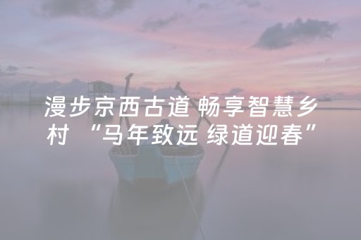 漫步京西古道 畅享智慧乡村 “马年致远 绿道迎春”以数字漫游开启绿意文化之旅