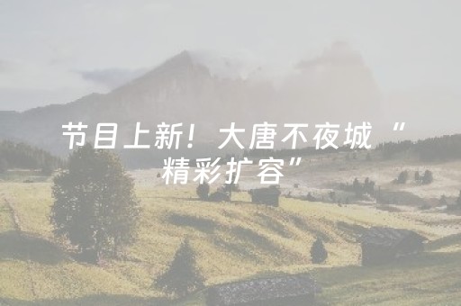 节目上新！大唐不夜城“精彩扩容”