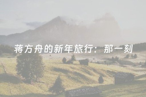 蒋方舟的新年旅行：那一刻，你是世界的陌生人