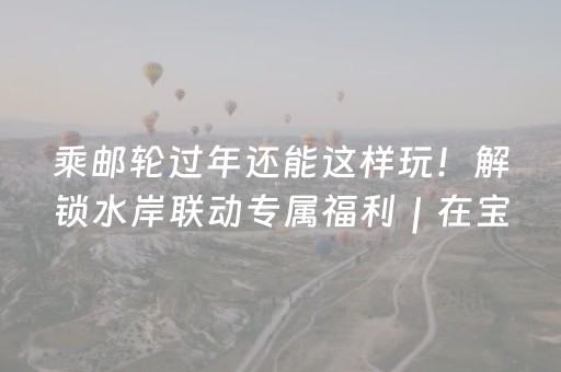 乘邮轮过年还能这样玩！解锁水岸联动专属福利｜在宝山过大年