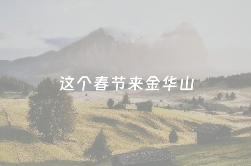 这个春节来金华山，看灯会、赏“雪景”！