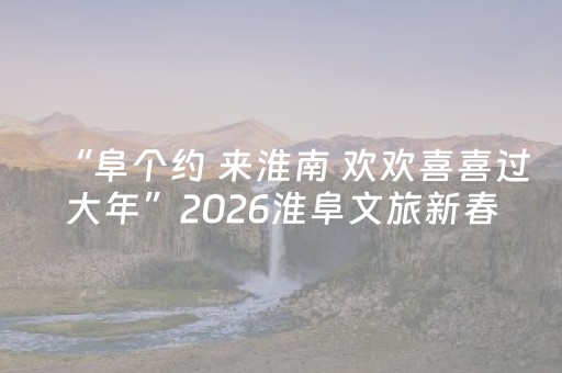 “阜个约 来淮南 欢欢喜喜过大年”2026淮阜文旅新春联合推介会举行