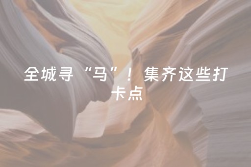 全城寻“马”！集齐这些打卡点，送文创！