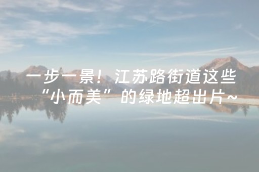 一步一景！江苏路街道这些“小而美”的绿地超出片~