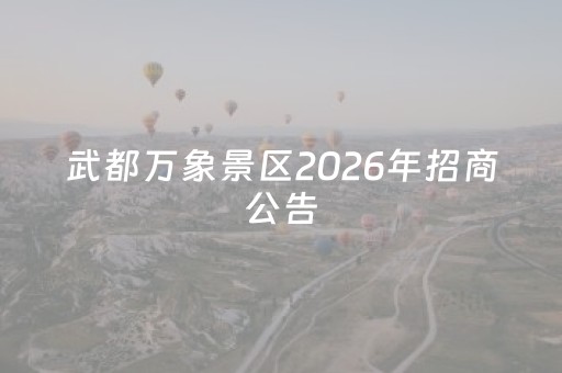 武都万象景区2026年招商公告