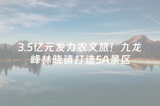 3.5亿元发力农文旅！九龙峰林晓镇打造5A景区