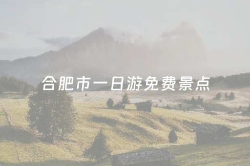 合肥市一日游免费景点（合肥市一日游免费景点大全）