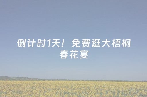 倒计时1天！免费逛大梧桐春花宴，速看全攻略→