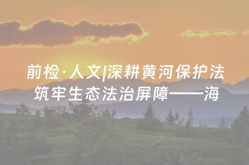 前检·人文|深耕黄河保护法 筑牢生态法治屏障——海报