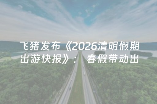 飞猪发布《2026清明假期出游快报》： 春假带动出游热 酒店预订量增长约40%