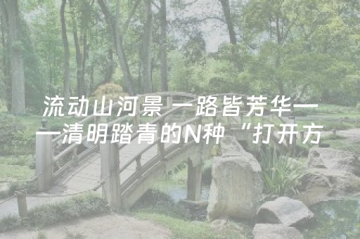 流动山河景 一路皆芳华——清明踏青的N种“打开方式”