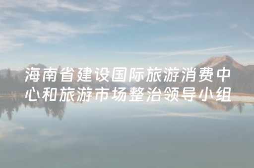 海南省建设国际旅游消费中心和旅游市场整治领导小组会议：高标准打造海洋特色文化和旅游目的地