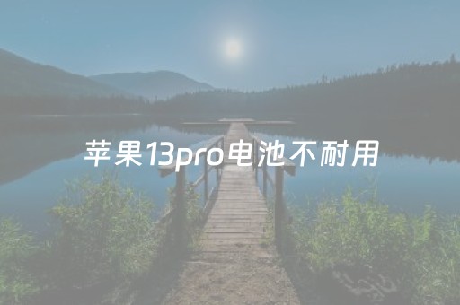 苹果13pro电池不耐用（苹果13pro电池耐用吗?）