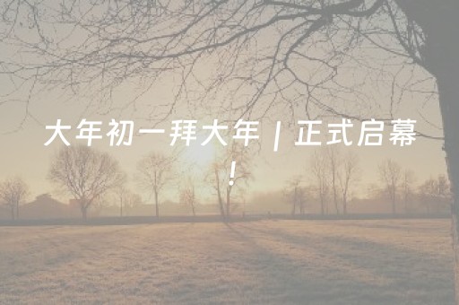 大年初一拜大年｜正式启幕！