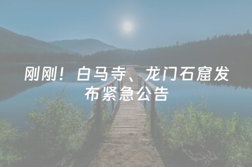 刚刚！白马寺、龙门石窟发布紧急公告