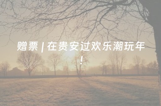 赠票 | 在贵安过欢乐潮玩年！