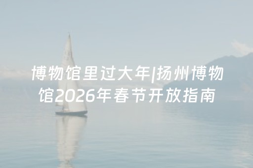 博物馆里过大年|扬州博物馆2026年春节开放指南