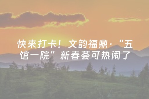 快来打卡！文韵福鼎·“五馆一院”新春荟可热闹了
