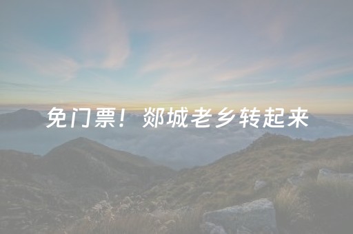 免门票！郯城老乡转起来，来醉东风过个好年！
