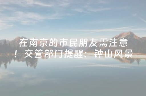 在南京的市民朋友需注意！交管部门提醒：钟山风景区临时管控！太平门路一线每日8:30至17:30禁止机动车进入
