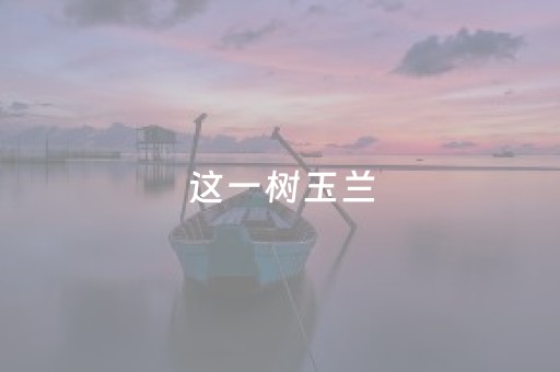 这一树玉兰，比春天来得更早