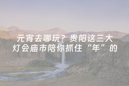 元宵去哪玩？贵阳这三大灯会庙市陪你抓住“年”的尾巴