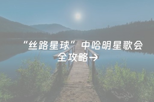 “丝路星球”中哈明星歌会全攻略→