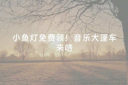 小鱼灯免费领！音乐大篷车来咯，就在这里↘