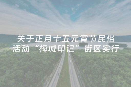 关于正月十五元宵节民俗活动“梅城印记”街区实行单向通行的公告