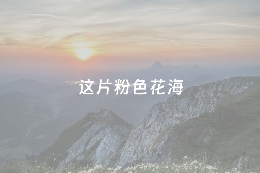 这片粉色花海，3月6日启幕