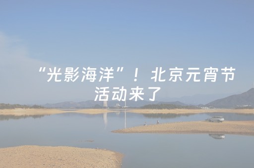 “光影海洋”！北京元宵节活动来了（第二波）