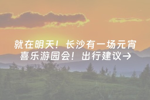 就在明天！长沙有一场元宵喜乐游园会！出行建议→