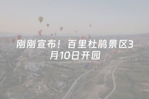 刚刚宣布！百里杜鹃景区3月10日开园