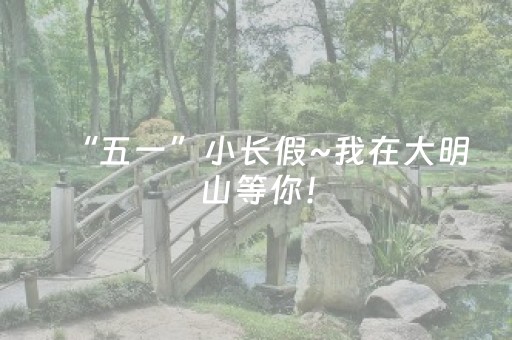 “五一”小长假~我在大明山等你！