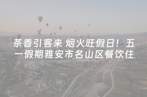 茶香引客来 烟火旺假日！五一假期雅安市名山区餐饮住宿市场持续火爆