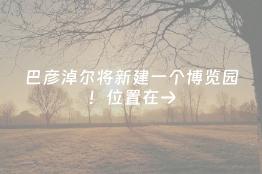 巴彦淖尔将新建一个博览园！位置在→