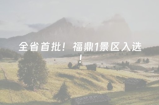 全省首批！福鼎1景区入选！