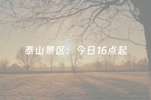 泰山景区：今日16点起，暂停开放