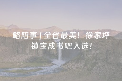 略阳事 | 全省最美！徐家坪镇宝成书吧入选！