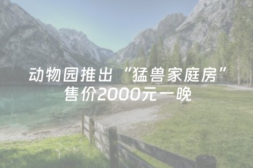 动物园推出“猛兽家庭房”售价2000元一晚，白虎、东北虎白天作伴，黑豹、金钱豹24小时都在，酒店：双层防弹防爆玻璃，安全系数很高