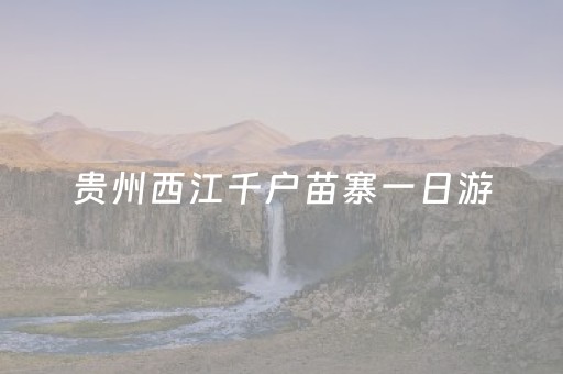 贵州西江千户苗寨一日游（贵州西江千户苗寨一日游多少钱）