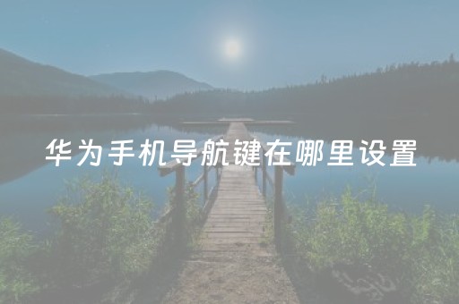 华为手机导航键在哪里设置（华为手机导航键在哪里设置?）