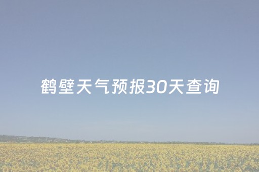 鹤壁天气预报30天查询（鹤壁天气预报30天查询百度淇县天气）