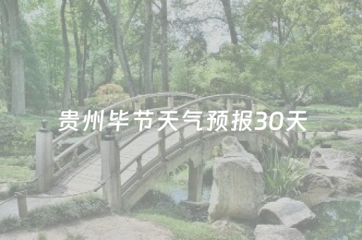 贵州毕节天气预报30天（贵州毕节天气预报30天准确）